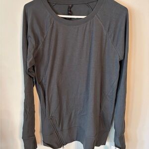 NEW Gaiam L Women's Green Lotus Zipper Sweatshirt Top Long Sleeve